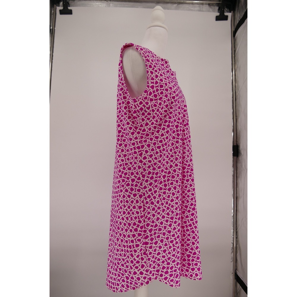 Jude Connally Lisa Geometric‎ Shift Dress Sz Medium Pink White Sleeveless - Picture 3 of 16